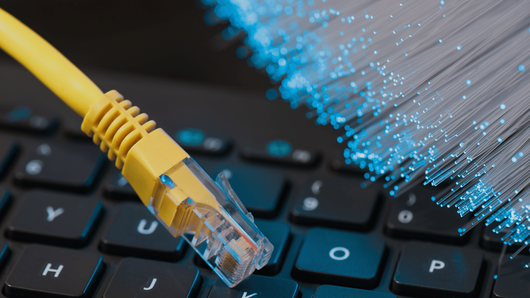Fiber optic and ethernet cabling
