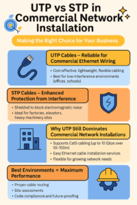 Ethernet Port Light Colors Explained For Smooth Business Wiring 4 Utp vs stp cables comparison infographic