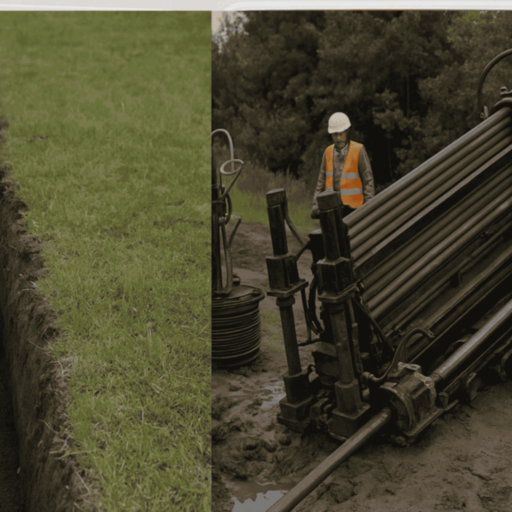 Trenching vs. Directional Drilling for network cabling installation