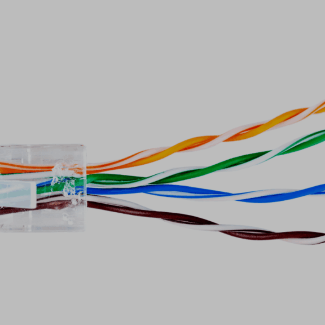 Ethernet cable RJ45 pinout diagram showing pins 4, 5, 7, and 8