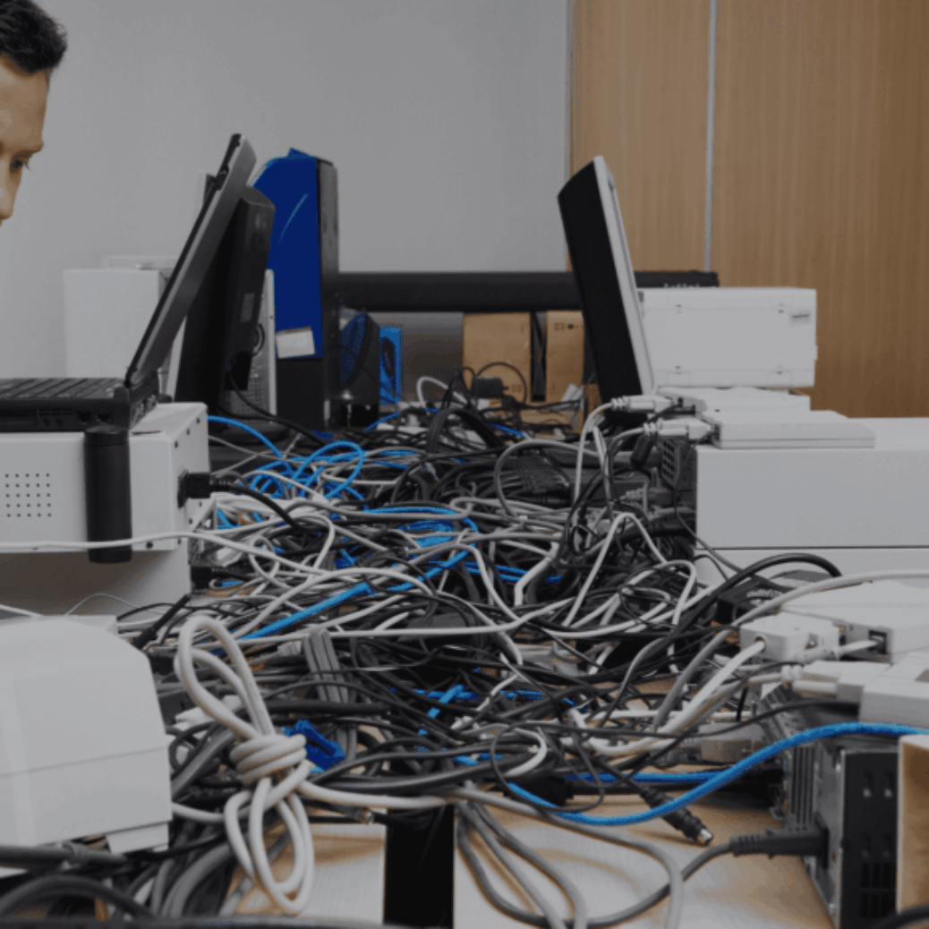 Structured cabling installation improving office WiFi and messy cable management