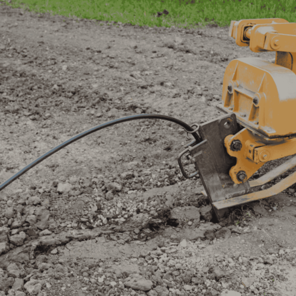 Underground fiber optic cable installation by professional installers