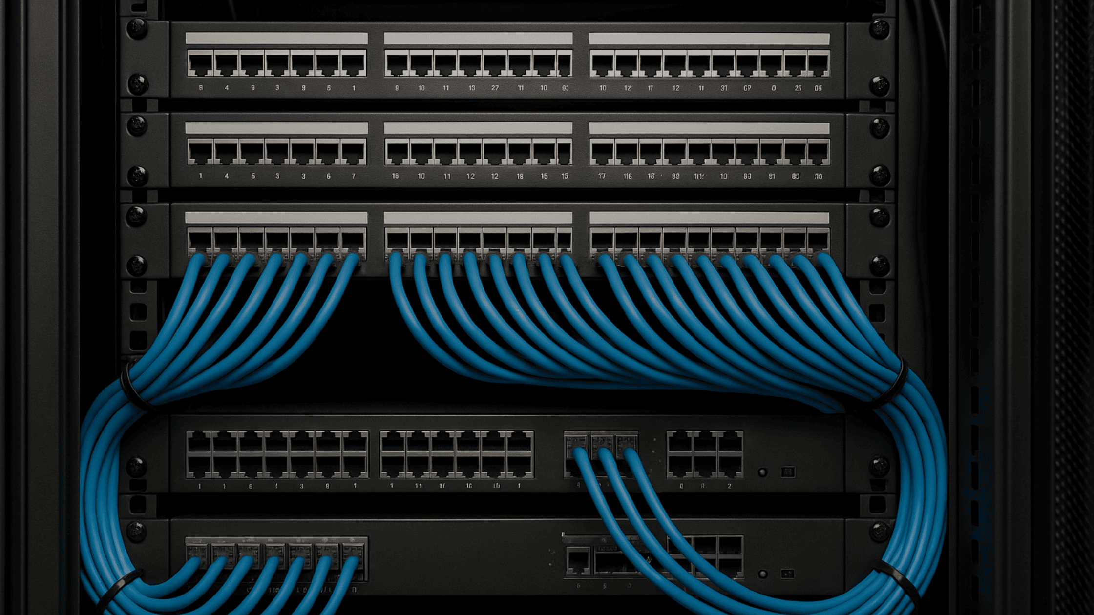 Network cabinet cabling