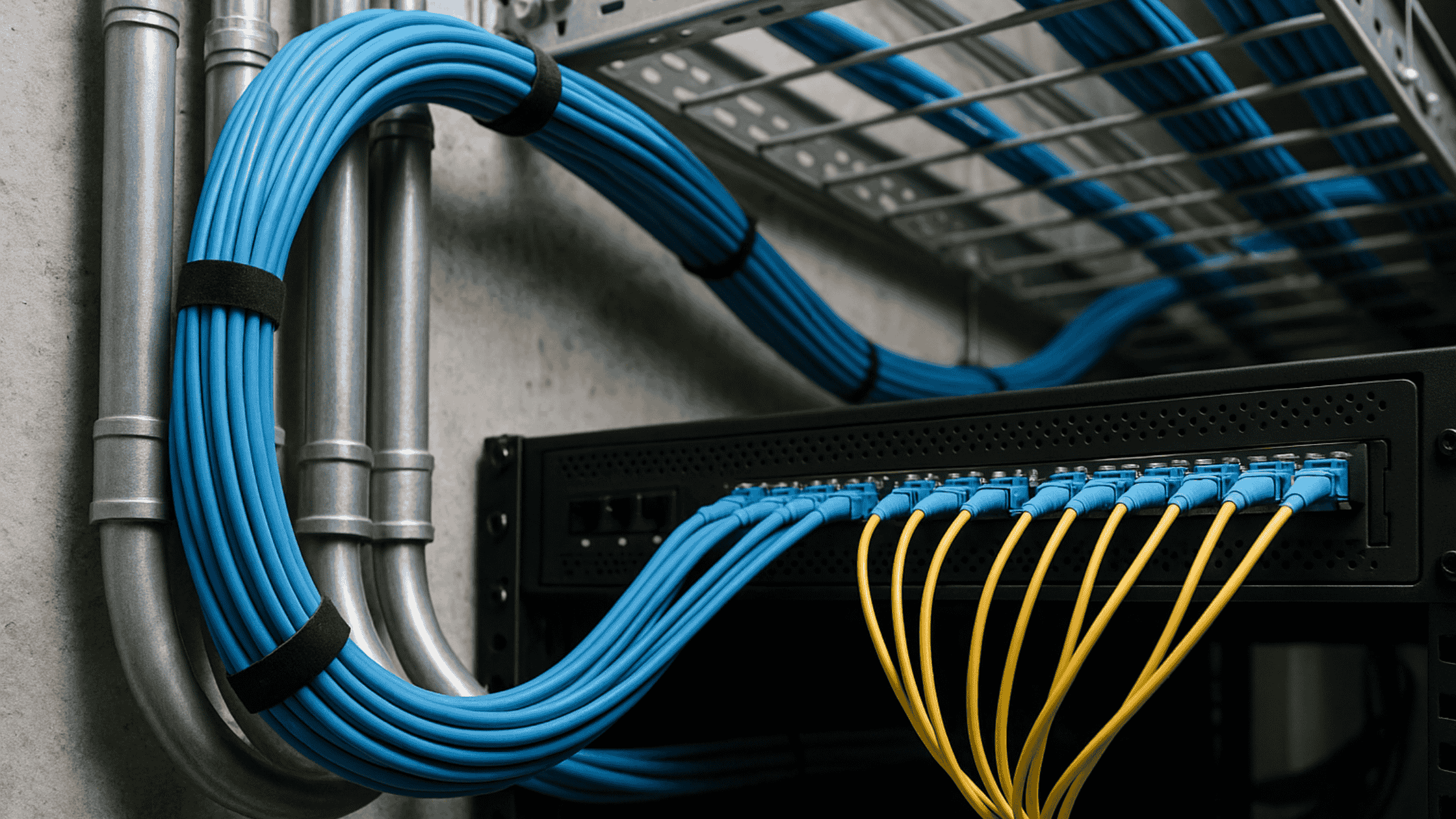 Complete fiber optic and network cabling installation