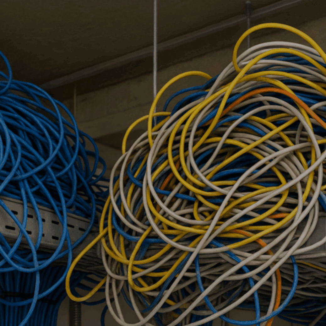 overloaded cable trays affecting structured cabling services