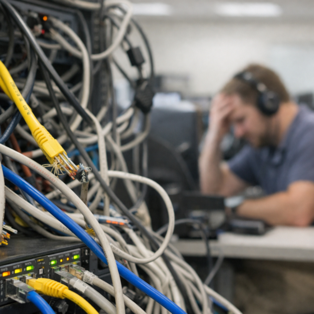Poor network cabling causing interference in office networks