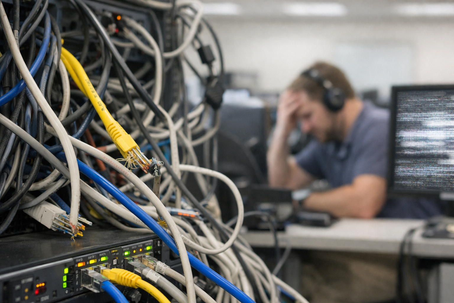 Poor network cabling causing interference in office networks