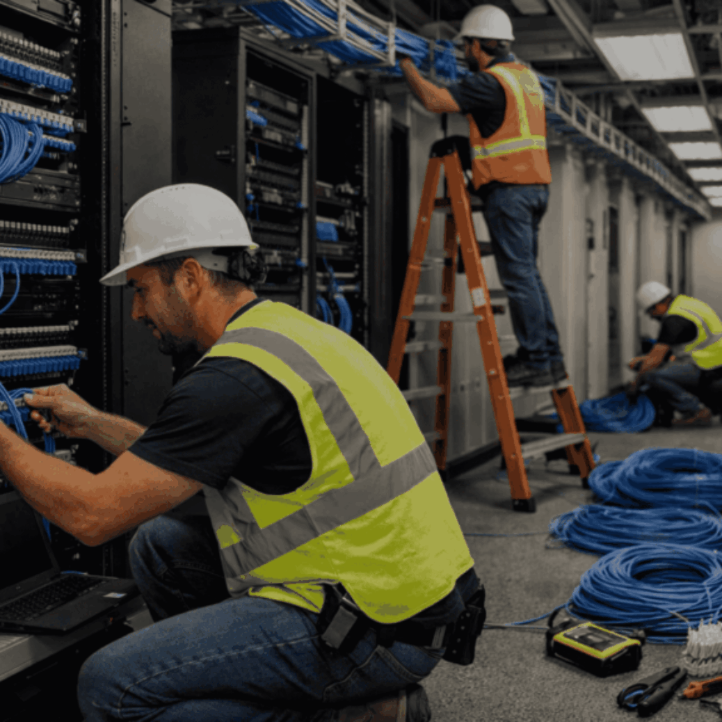 Ethernet cable installation services for high-density office floors