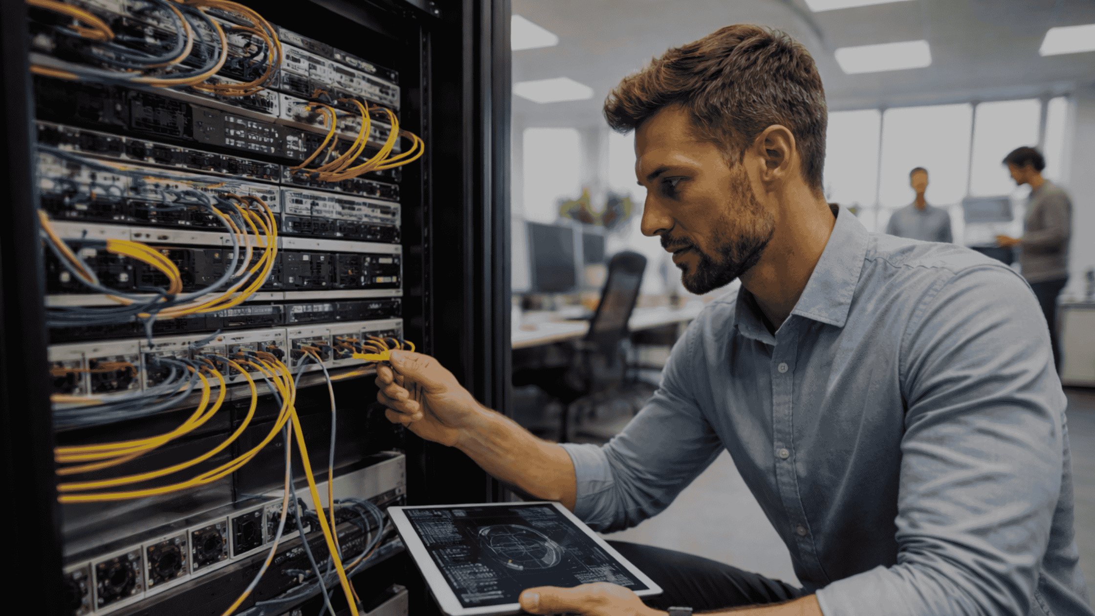 Data cabling installation fixing slow downloads and network drops