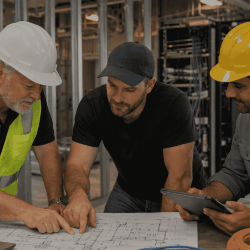 Low voltage wiring contractors planning structured cabling for a new office build
